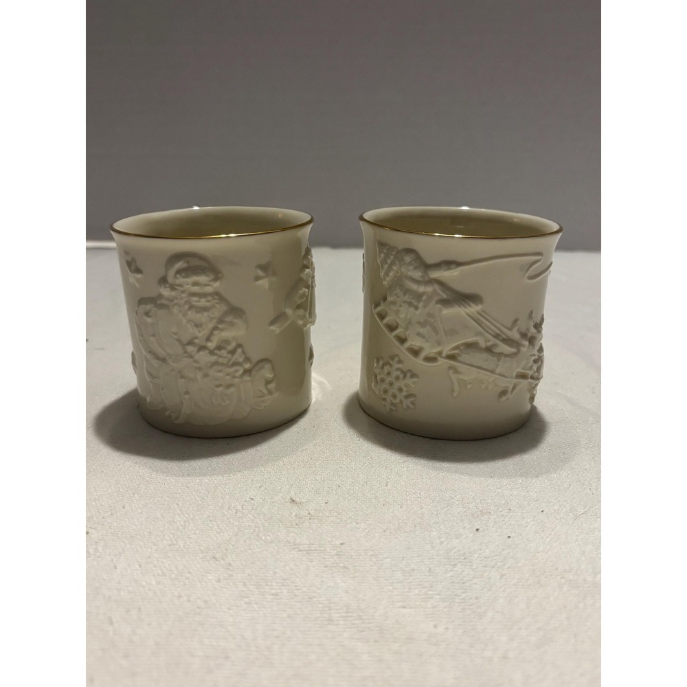 Vintage Mikasa Porcelain Christmas Votive Holders, Set of 2